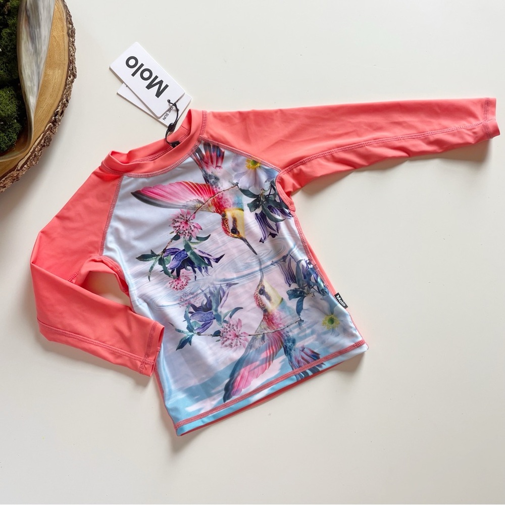 NWT • Molo Neptune Long 50+ UV Protection Rash Guard Swim Top • Reflection | 2-3